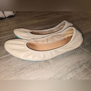 Tieks Cream Leather Flats